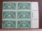 Block of 6 1928-55 10 cent Special Handling US postage stamps, Scott # QE1