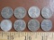 Eight 1943 steel pennies