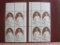 TWO blocks of 4 (total 8) 1971 8 cent Emily Dickinson US postage stamps, Scott # 1436