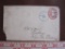 Used envelope including 3 cent red Washington embedded US postage stamp, circa 1864
