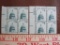 Two blocks of 4 (total 8) 1975 Capitol Dome 9 cent US postage stamps, #1591