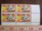 Block of 4 1977 13 cent Talking Pictures 50 Years US postage stamps, Scott # 1727