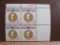 Block of 4 1960 Thomas G. Masaryk Champion of Liberty 8 cent US postage stamps, # 1148