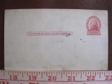 One unused 1908-1922 2 cent Red Jefferson US Postal Card, hinge blemishes on back