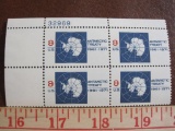 Block of 4 1971 8 cent Antarctic Treaty US postage stamps, Scott # 1431