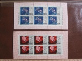 Two blocks of 6 (total 12) 1972 Soviet Union space-themed stamps