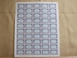 Full sheet of 50 5 cent flag of Greece US postage stamps, #916
