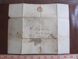 One hand-written letter, circa 1837. Includes remnants of wax stamp.