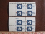 TWO blocks of 4 (total 8) 1971 8 cent Antarctic Treaty US postage stamps, Scott # 1431