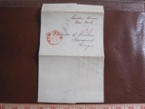 One partially typed, partially hand-written US Customs letter circa 1836; contains remnants of wax