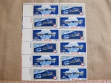 Block of 12 Apollo Soyuz 1975 10 cent US postage stamps, #s1569-1570