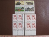 THREE blocks of 4 US postage stamps