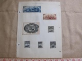 Seven hinged US Customs Cigarettes stamps