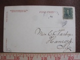 Used post card including green 1902 1 cent Franklin US postage stamp, circa 1900s