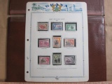 Souvenir sheet of 9 First Regular Issue 1957 Ghana postage stamps, in individual pockets