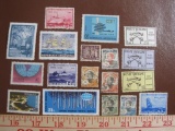 Lot of approximately 15 postage stamps from various countries and ages including Argentina, Romana