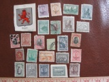 Lot of approximately TWO dozen used/cancelled Bulgarian postage stamps, some with hinge blemishes,