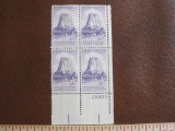 Block of 4 1946 50th Anniversary of Devils Tower 3 cent US postage stamps, #1084