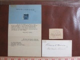 Lot of three pieces of philatelic ephemera including 1933 letter from the office of the