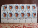 Block of 12 1976 Clara Maass 13 cent US postage stamps, #1699