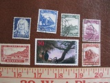 Lot of foreign postage stamps consisting of five canceled Deutsches Reich postage stamps, one