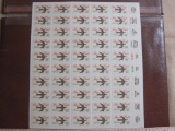 Full sheet of 50 1974 Peace on Earth Christmas Dove self-sticking 10 cent US stamps, #1552