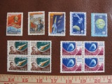 Lot consists of 5 individual Soviet Union postage stamps plus 2 blocks of 4 (total 8) 1961 Soviet