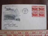 Jan. 18, 1949 First Day of Issue, with four 6 cent US Air Mail stamps