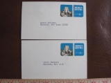 Two postcards with pre-paid 6 cent US postage, addressed to Louis Bergman, Hancock, N