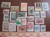 Lot of early 1920s postage stamps from the short-lived Central Lithuania, annexed to Poland in 1922.