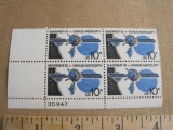 Block of 4 1975 10 cent Mariner 10/Venus/Mercury US postage stamps, #1557