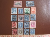 Lot of canceled Chile postage stamps, circa 1900 to 1921, including a number featuring Christopher