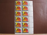 Block of 12 1977 Energy/Conservation/Development 13 cent US postage stamps, #s 1723-1724