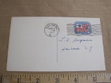 Used prepaid postcard, postmarked March 18, 1966, with 4 cent 75th Anniversary of US Coast Guard