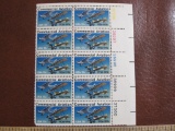 Block of 10 1976 13 cent Commercial Aviation US postage stamps, #1684
