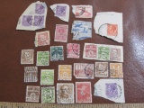Lot of canceled postage stamps from Denmark and Italy