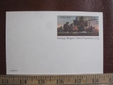 One unused 1979 10 cent US prepaid postcard with George Rogers Clark postage
