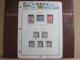 Souvenir sheet of 8 1958 Ghana stamps, in individual pockets; 3 overprints of Gold Coast Queen