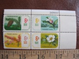Block of 4 1969 6 cent International Botanical Congress US postage stamps, #s 1376-1379