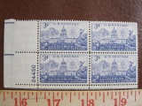 Block of 4 1951 3 cent Colorado Statehood US postage stamps, Scott # 1001