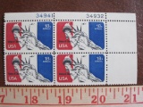 Block of 4 1974 18 cent Statue of Liberty US airmail stamps, Scott # C87