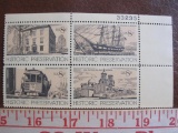 Block of 4 8 cent Historic Preservation US postage stamps, #s 1440-1443