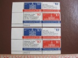Two blocks of Bicentennial Era 10 cent US postage stamps, #s 1543-1546