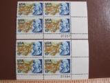 Two blocks of 4 (total 8) 1976 Ben Franklin 13 cent US postage stamps, #1690
