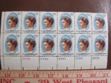 Block of 12 1976 Clara Maass 13 cent US postage stamps, #1699