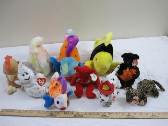 Lot of Beanie Babies including TY Beanie Babies and Precious Moments Turkey, all tags included and