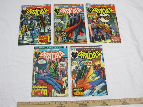 Five The Tomb of Dracula Comic Books Issues #16-20, January 1974-May 1974, Marvel Comics Group, 9 oz