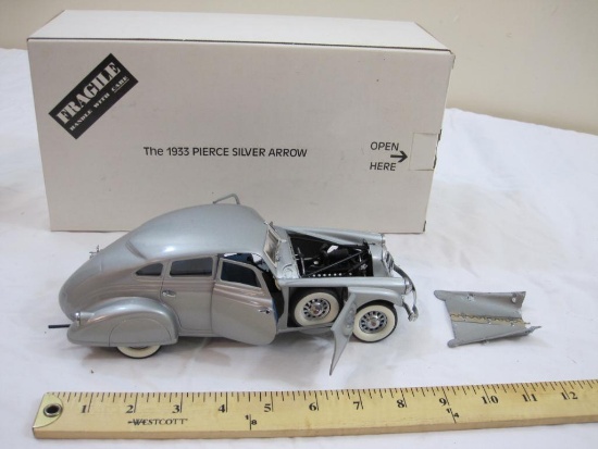 The 1933 Pierce Silver Arrow Diecast Model Car, The Danbury Mint, in original box, 2 lbs 3 oz