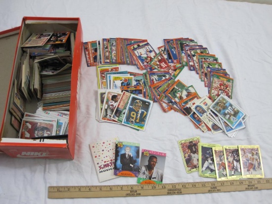 Lot of Assorted NFL and MLB Trading Cards from 1980s, 3 lbs