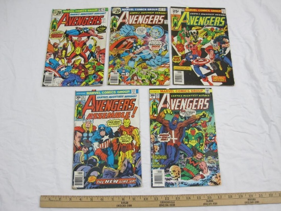 Five The Avengers Comic Books Issues #148 (June 1976)-152 (October 1976), Marvel Comics Group, 9 oz